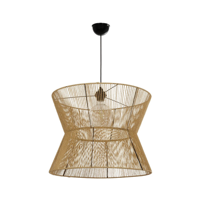 GLOBOSTAR® UPCONE 205-0056 Boho Κρεμαστό Φωτιστικό Οροφής με Ντουί 1 x E27 AC 220-240V IP20 - Μπεζ - M50 x Π50 x 43cm