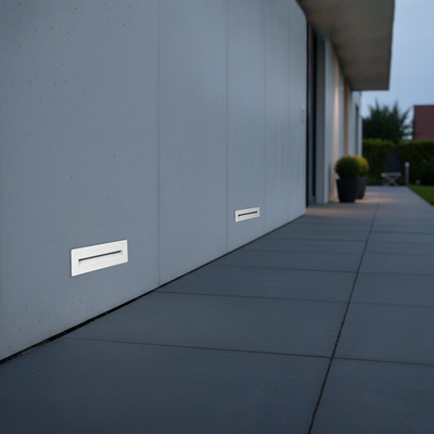 kelvo® STEPART KLV-101-0088 Μοντέρνο Χωνευτό Φωτιστικό Σκαλοπατιού - Διαδρόμου LED 6W 750lm 45° AC 220-240V Αδιάβροχο IP65 Θερμό Λευκό 2700K - Lumileds SMD Chip & TÜV SÜD Driver - Λευκό Ματ - Μ21 x Π5.5 x Υ6.5cm / Q20.3 x 5.6cm - 5 Χρόνια Εγγύηση