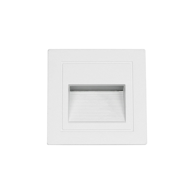 kelvo® STEPART KLV-101-0079 Μοντέρνο Χωνευτό Φωτιστικό Σκαλοπατιού - Διαδρόμου LED 3W 375lm 45° AC 220-240V Αδιάβροχο IP65 Θερμό Λευκό 2700K - Lumileds SMD Chip & TÜV SÜD Driver - Λευκό Ματ - Μ8.5 x Π5 x Υ8.5cm / Q6.72 x 6.72cm - 5 Χρόνια Εγγύηση