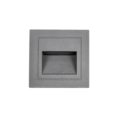 kelvo® STEPART KLV-101-0078 Μοντέρνο Χωνευτό Φωτιστικό Σκαλοπατιού - Διαδρόμου LED 3W 375lm 45° AC 220-240V Αδιάβροχο IP65 Θερμό Λευκό 2700K - Lumileds SMD Chip & TÜV SÜD Driver - Γκρι Ανθρακί Ματ - Μ8.5 x Π5 x Υ8.5cm / Q6.72 x 6.72cm - 5 Χρόνια Εγγύηση