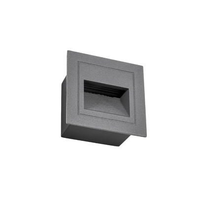 kelvo® STEPART KLV-101-0078 Μοντέρνο Χωνευτό Φωτιστικό Σκαλοπατιού - Διαδρόμου LED 3W 375lm 45° AC 220-240V Αδιάβροχο IP65 Θερμό Λευκό 2700K - Lumileds SMD Chip & TÜV SÜD Driver - Γκρι Ανθρακί Ματ - Μ8.5 x Π5 x Υ8.5cm / Q6.72 x 6.72cm - 5 Χρόνια Εγγύηση