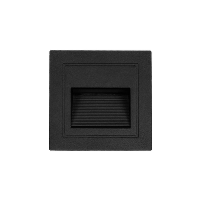 kelvo® STEPART KLV-101-0077 Μοντέρνο Χωνευτό Φωτιστικό Σκαλοπατιού - Διαδρόμου LED 3W 375lm 45° AC 220-240V Αδιάβροχο IP65 Θερμό Λευκό 2700K - Lumileds SMD Chip & TÜV SÜD Driver - Μαύρο Ματ - Μ8.5 x Π5 x Υ8.5cm / Q6.72 x 6.72cm - 5 Χρόνια Εγγύηση