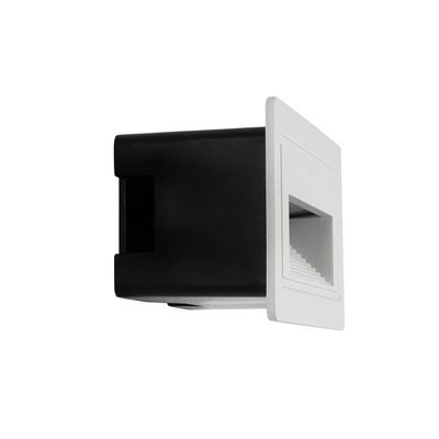 kelvo® STEPART KLV-101-0082 Μοντέρνο Χωνευτό Φωτιστικό Σκαλοπατιού - Διαδρόμου LED 3W 375lm 45° AC 220-240V Αδιάβροχο IP65 Θερμό Λευκό 2700K - Lumileds SMD Chip & TÜV SÜD Driver - Λευκό Ματ - Μ10.5 x Π4.5 x Υ6cm / Q9.12 x 4.49cm - 5 Χρόνια Εγγύηση