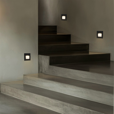 kelvo® STEPART KLV-101-0077 Μοντέρνο Χωνευτό Φωτιστικό Σκαλοπατιού - Διαδρόμου LED 3W 375lm 45° AC 220-240V Αδιάβροχο IP65 Θερμό Λευκό 2700K - Lumileds SMD Chip & TÜV SÜD Driver - Μαύρο Ματ - Μ8.5 x Π5 x Υ8.5cm / Q6.72 x 6.72cm - 5 Χρόνια Εγγύηση