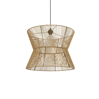 GLOBOSTAR® UPCONE 205-0056 Boho Κρεμαστό Φωτιστικό Οροφής με Ντουί 1 x E27 AC 220-240V IP20 - Μπεζ - M50 x Π50 x 43cm