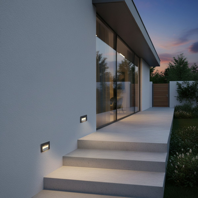 kelvo® STEPART KLV-101-0081 Μοντέρνο Χωνευτό Φωτιστικό Σκαλοπατιού - Διαδρόμου LED 3W 375lm 45° AC 220-240V Αδιάβροχο IP65 Θερμό Λευκό 2700K - Lumileds SMD Chip & TÜV SÜD Driver - Γκρι Ανθρακί Ματ - Μ10.5 x Π4.5 x Υ6cm / Q9.12 x 4.49cm - 5 Χρόνια Εγγύηση