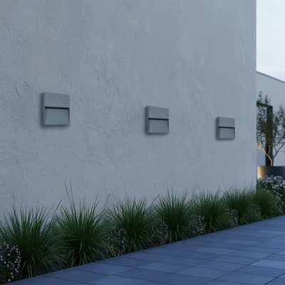 kelvo® STEPART KLV-101-0105 Μοντέρνο Φωτιστικό Σκαλοπατιού - Διαδρόμου LED 4W 500lm 45° AC 220-240V Αδιάβροχο IP65 Θερμό Λευκό 2700K - Lumileds SMD Chip & TÜV SÜD Driver - Γκρι Ανθρακί Ματ - Μ15 x Π3.5 x Υ15cm - 5 Χρόνια Εγγύηση