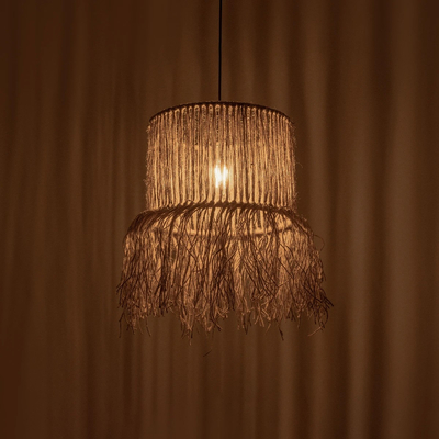 GLOBOSTAR® REGEN 205-0074 Boho Κρεμαστό Φωτιστικό Οροφής με Ντουί 1 x E27 AC 220-240V IP20 - Μπεζ - M30 x Π30 x Υ40cm