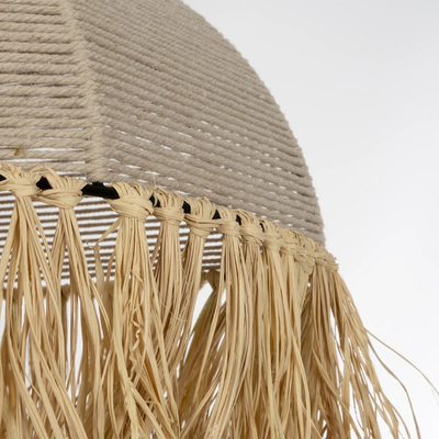 GLOBOSTAR® PLUVIA 205-0080 Boho Κρεμαστό Φωτιστικό Οροφής με Ντουί 1 x E27 AC 220-240V IP20 - Μπεζ - M50 x Π50 x Υ80cm