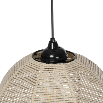 GLOBOSTAR® PLUVIA 205-0082 Boho Κρεμαστό Φωτιστικό Οροφής με Ντουί 1 x E27 AC 220-240V IP20 - Μπεζ - M30 x Π30 x Υ70cm