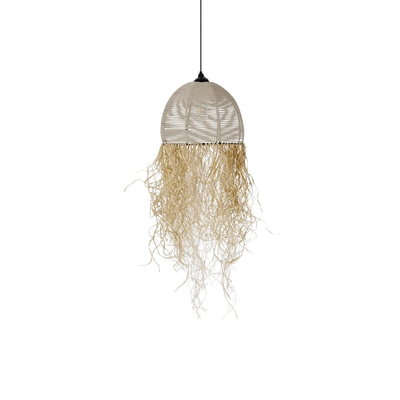 GLOBOSTAR® PLUVIA 205-0082 Boho Κρεμαστό Φωτιστικό Οροφής με Ντουί 1 x E27 AC 220-240V IP20 - Μπεζ - M30 x Π30 x Υ70cm