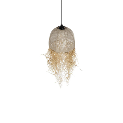 GLOBOSTAR® PLUVIA 205-0082 Boho Κρεμαστό Φωτιστικό Οροφής με Ντουί 1 x E27 AC 220-240V IP20 - Μπεζ - M30 x Π30 x Υ70cm