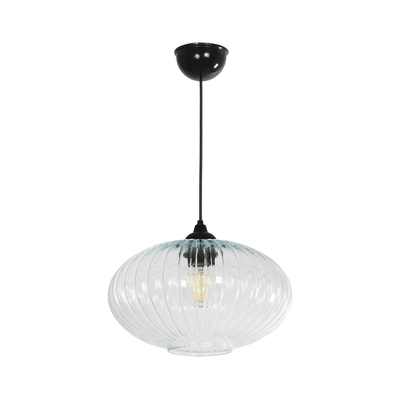 GLOBOSTAR® PERA 206-0009 Μοντέρνο Κρεμαστό Φωτιστικό Οροφής με Ντουί 1 x E27 AC 220-240V IP20 - Διάφανο - Μ30 x Π30 x Υ22cm