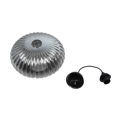 GLOBOSTAR® PERA 206-0010 Μοντέρνο Κρεμαστό Φωτιστικό Οροφής με Ντουί 1 x E27 AC 220-240V IP20 - Μαύρο Φιμέ - Μ30 x Π30 x Υ22cm