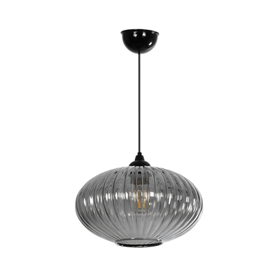 GLOBOSTAR® PERA 206-0010 Μοντέρνο Κρεμαστό Φωτιστικό Οροφής με Ντουί 1 x E27 AC 220-240V IP20 - Μαύρο Φιμέ - Μ30 x Π30 x Υ22cm