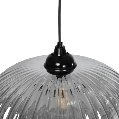 GLOBOSTAR® PERA 206-0010 Μοντέρνο Κρεμαστό Φωτιστικό Οροφής με Ντουί 1 x E27 AC 220-240V IP20 - Μαύρο Φιμέ - Μ30 x Π30 x Υ22cm