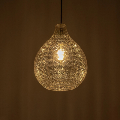 GLOBOSTAR® BASTIK 206-0027 Μοντέρνο Κρεμαστό Φωτιστικό Οροφής με Ντουί 1 x E27 AC 220-240V IP20 - Mελί - Μ22 x Π22 x Υ26cm