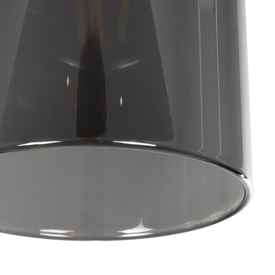 GLOBOSTAR® TUBE 206-0030 Μοντέρνο Κρεμαστό Φωτιστικό Οροφής με Ντουί 1 x E27 AC 220-240V IP20 - Μαύρο Φιμέ - Μ10 x Π10 x Υ24cm