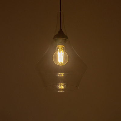 GLOBOSTAR® TORU 206-0042 Μοντέρνο Κρεμαστό Φωτιστικό Οροφής με Ντουί 1 x E27 AC 220-240V IP20 - Διάφανο - Μ20 x Π20 x Υ31cm