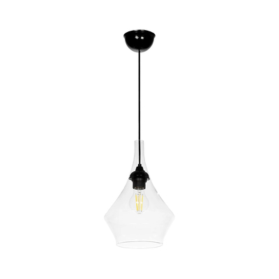 GLOBOSTAR® TORU 206-0042 Μοντέρνο Κρεμαστό Φωτιστικό Οροφής με Ντουί 1 x E27 AC 220-240V IP20 - Διάφανο - Μ20 x Π20 x Υ31cm