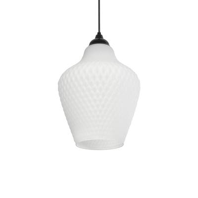 GLOBOSTAR® SKLO 206-0023 Μοντέρνο Κρεμαστό Φωτιστικό Οροφής με Ντουί 1 x E27 AC 220-240V IP20 - Λευκό - Μ22 x Π22 x Υ31cm