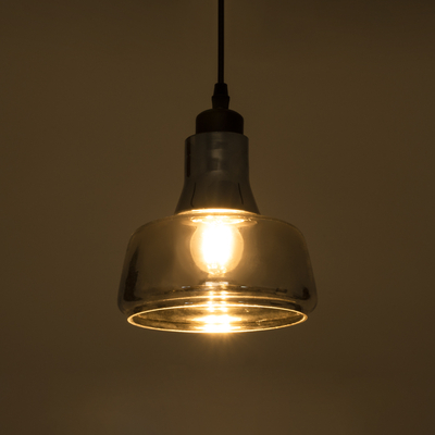 GLOBOSTAR® FEMINE 01011 Μοντέρνο Κρεμαστό Φωτιστικό Οροφής με Ντουί 4 x E27 AC 220-240V IP20 - Γκρι & Μαύρο - Μ70 x Π70 x Y24.5cm - Σετ 4 Τεμαχίων