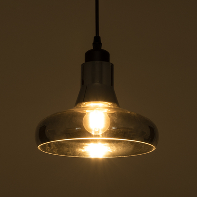 GLOBOSTAR® FEMINE 01011 Μοντέρνο Κρεμαστό Φωτιστικό Οροφής με Ντουί 4 x E27 AC 220-240V IP20 - Γκρι & Μαύρο - Μ70 x Π70 x Y24.5cm - Σετ 4 Τεμαχίων