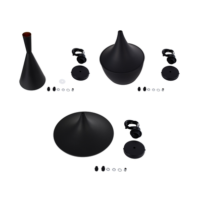 GLOBOSTAR® SHANGHAI 01025 Μοντέρνο Κρεμαστό Φωτιστικό Οροφής με Ντουί 3 x E27 AC 220-240V IP20 - Μαύρο & Χρυσό - Μ79.5 x Π79.5 x Υ38cm - Σετ 3 Τεμαχίων