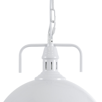 GLOBOSTAR® LARKIN 01174 Vintage Κρεμαστό Φωτιστικό Οροφής με Ντουί 1 x E27 AC 220-240V IP20 - Λευκό - Μ30 x Π30 x Y28cm