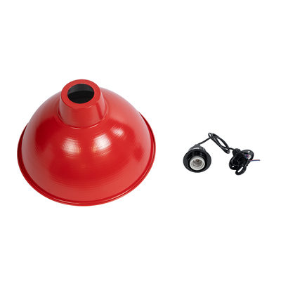 GLOBOSTAR® LOUVE 01177 Vintage Κρεμαστό Φωτιστικό Οροφής με Ντουί 1 x E27 AC 220-240V IP20 - Κόκκινο - Μ40 x Π40 x Υ30cm