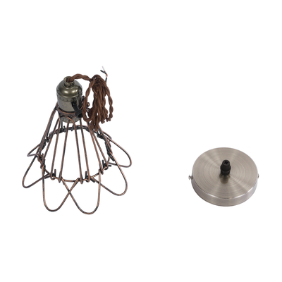 GLOBOSTAR® FLOWERON 01180 Vintage Κρεμαστό Φωτιστικό Οροφής με Ντουί 1 x E27 AC 220-240V IP20 - Χάλκινο & Μπρούτζινο - Μ10 x Π10 x Υ20cm