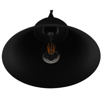 GLOBOSTAR® CLOCHER 01041 Vintage Κρεμαστό Φωτιστικό Οροφής με Ντουί 1 x E27 AC 220-240V IP20 - Μαύρο - Μ29 x Π29 x Υ34cm