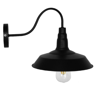 GLOBOSTAR® RAY 01065 Vintage Φωτιστικό Τοίχου - Απλίκα με Ντουί 1 x E27 AC 220-240V IP20 - Μαύρο - Μ26 x Π37 x Υ32cm