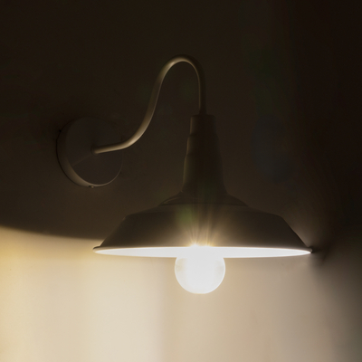 GLOBOSTAR® RAY 01066 Vintage Φωτιστικό Τοίχου - Απλίκα με Ντουί 1 x E27 AC 220-240V IP20 - Λευκό - Μ26 x Π37 x Υ32cm