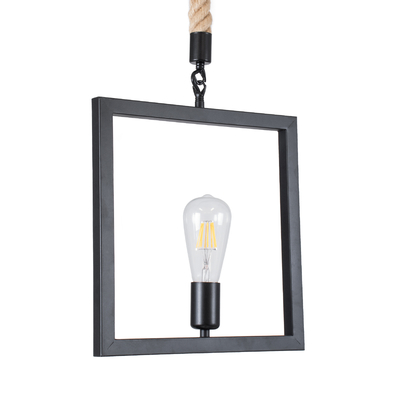 GLOBOSTAR® FRAISE 01077 Vintage Κρεμαστό Φωτιστικό Οροφής με Ντουί 1 x E27 AC 220-240V IP20 - Μαύρο & Μπεζ - Μ32 x Π4 x Υ32cm