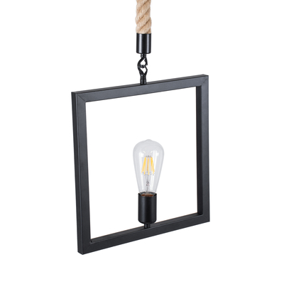 GLOBOSTAR® FRAISE 01077 Vintage Κρεμαστό Φωτιστικό Οροφής με Ντουί 1 x E27 AC 220-240V IP20 - Μαύρο & Μπεζ - Μ32 x Π4 x Υ32cm