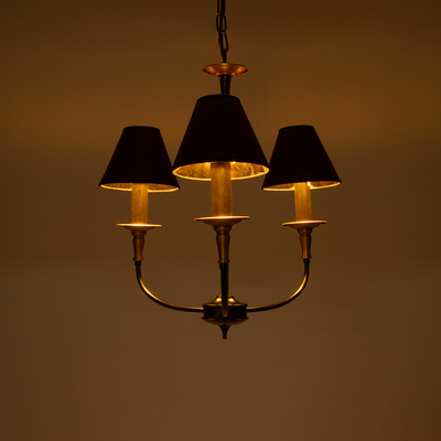 GLOBOSTAR® LIMI 01091 Vintage Κρεμαστό Φωτιστικό Οροφής με Ντουί 3 x E14 AC 220-240V IP20 - Μαύρο & Χρυσό - Μ55 x Π55 x Υ55cm