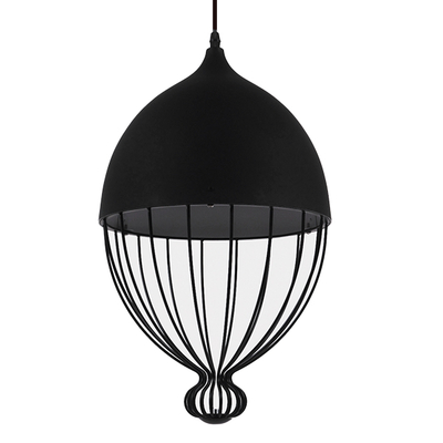 GLOBOSTAR® CANARIO 01107 Vintage Κρεμαστό Φωτιστικό Οροφής με Ντουί 1 x E27 AC 220-240V IP20 - Μαύρο - Μ28 x Π28 x Υ47cm