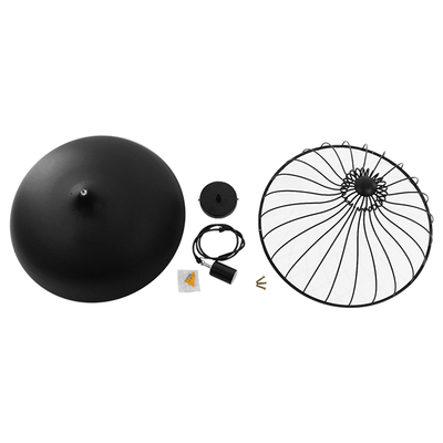 GLOBOSTAR® SOBRINO 01108 Vintage Κρεμαστό Φωτιστικό Οροφής με Ντουί 1 x E27 AC 220-240V IP20 - Μαύρο - Μ46 x Π46 x Υ50cm