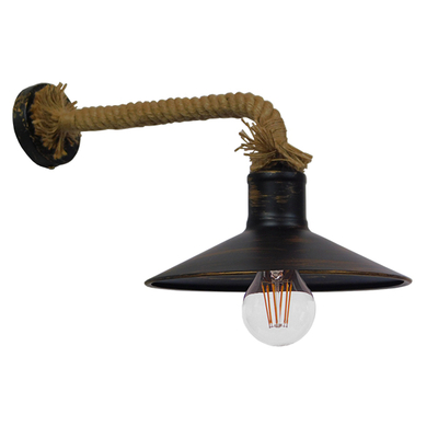 GLOBOSTAR® VINSA 01136 Boho Φωτιστικό Τοίχου - Απλίκα με Ντουί 1 x E27 AC 220-240V IP20 - Χάλκινο & Μπεζ - Μ50 x Π27 x Υ25cm