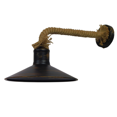 GLOBOSTAR® VINSA 01136 Boho Φωτιστικό Τοίχου - Απλίκα με Ντουί 1 x E27 AC 220-240V IP20 - Χάλκινο & Μπεζ - Μ50 x Π27 x Υ25cm