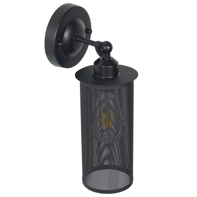 GLOBOSTAR® HOLVIA 01160 Vintage Φωτιστικό Τοίχου - Απλίκα με Ντουί 1 x E27 AC 220-240V IP20 - Μαύρο - Μ16 x Π12 x Υ34cm