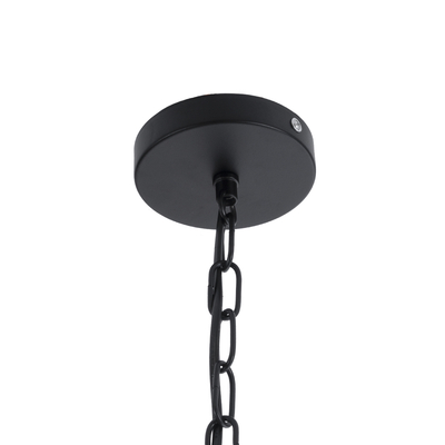 GLOBOSTAR® HELIX 01164 Vintage Κρεμαστό Φωτιστικό Οροφής με Ντουί 5 x E27 AC 220-240V IP20 - Μαύρο - Μ46 x Π46 x Υ13cm