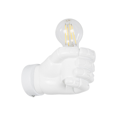 GLOBOSTAR® FIST 01137 Μοντέρνο Φωτιστικό Τοίχου - Απλίκα με Ντουί 1 x E27 AC 220-240V IP20 - Λευκό - Μ15 x Π10 x Υ10cm