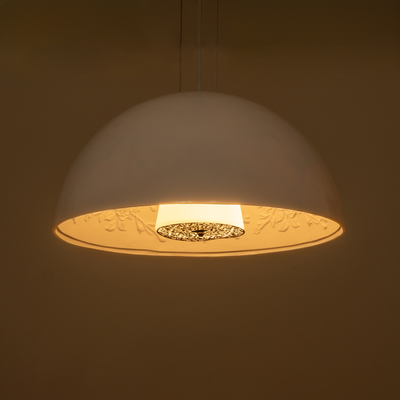 GLOBOSTAR® SERENIA 01152 Μοντέρνο Κρεμαστό Φωτιστικό Οροφής με Ντουί 1 x E27 AC 220-240V IP20 - Λευκό - Μ40 x Π40 x Υ20cm