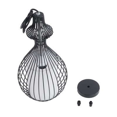 GLOBOSTAR® REA 01197 Μοντέρνο Κρεμαστό Φωτιστικό Οροφής με Ντουί 1 x E27 AC 220-240V IP20 - Μαύρο & Λευκό - Μ21 x Π21 x Υ40cm