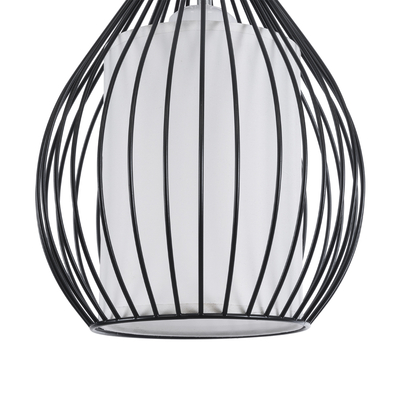 GLOBOSTAR® REA 01197 Μοντέρνο Κρεμαστό Φωτιστικό Οροφής με Ντουί 1 x E27 AC 220-240V IP20 - Μαύρο & Λευκό - Μ21 x Π21 x Υ40cm