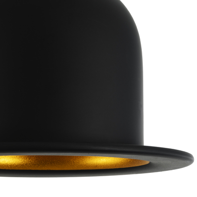 GLOBOSTAR® CHARLO 01214 Vintage Κρεμαστό Φωτιστικό Οροφής με Ντουί 1 x E27 AC 220-240V IP20 - Μαύρο & Χρυσό - Μ26 x Π26 x Υ16cm