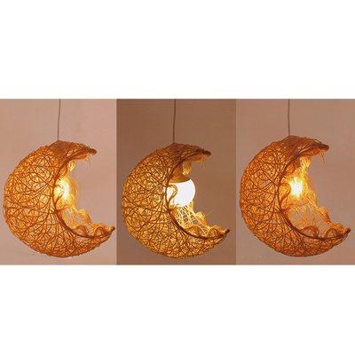 GLOBOSTAR® CRESCENT 01222 Vintage Κρεμαστό Φωτιστικό Οροφής με Ντουί 1 x E27 AC 220-240V IP20 - Μπεζ - Μ30 x Π20 x Υ35cm