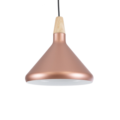 GLOBOSTAR® FERCLA 01224 Μοντέρνο Κρεμαστό Φωτιστικό Οροφής με Ντουί 1 x E27 AC 220-240V IP20 - Χάλκινο & Λευκό - Μ27 x Π27 x Υ25cm